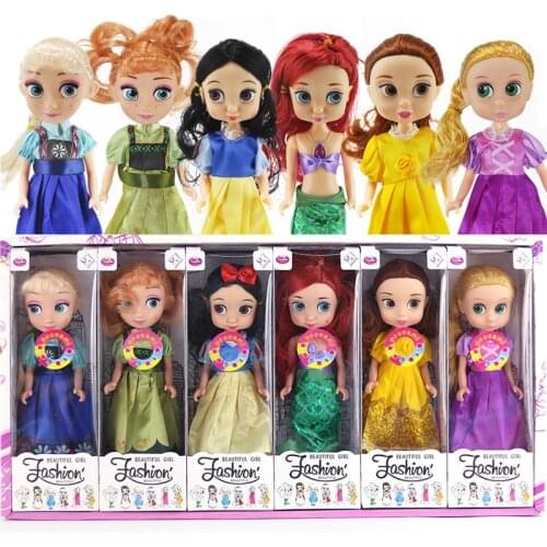 20cm AngelSweet Princess Dolls Cartoons Snow White Bell Vinyl Figure Girl Toy Movable joints For Christmas Children gift