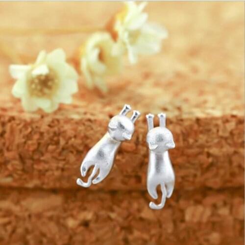 Everoyal Trendy 925 Sterling Silver Earrings For Women Jewelry Cute Cat Silver Stud Earrings For Girls Accessories Female Bijou