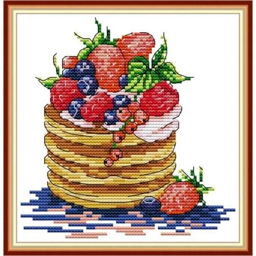 Dessert cake painting decor counted printed on the canvas 11CT 14CT kits wholesale Cross Stitch embroidery needlework Sets
