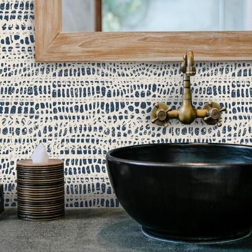 Wild Beauty Modification Stickers Dark Blue Crocodile Pattern Bathroom Waterproof Wall Stickers Pattern Decals Peel and Stick