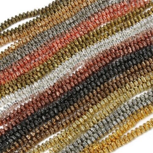 Natural Facete Lava Rock Hematite Stone Gold Plated Rondelle Loose Beads for Jewelry Making DIY Handmade Bracelets Charms 15