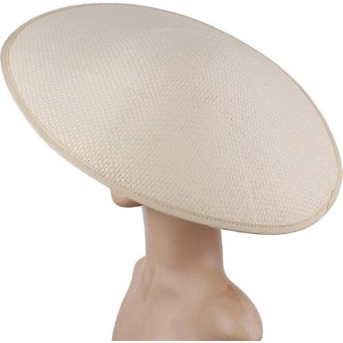 NEW ARRIVAL High quality Large polyester beige fascinator base 45cm Irregular shape BIG SIZE hats for kentucky derby Ascot Races