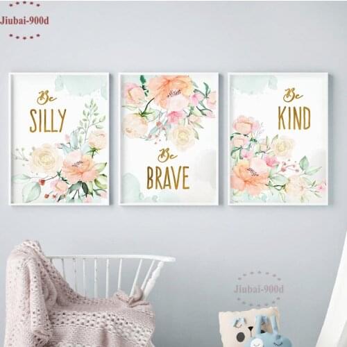 900D Flowers Poster Baby Room Wall Decoration Nursery Posters And Prints Canvas Painting Wall Art paintings on the wall Nur51