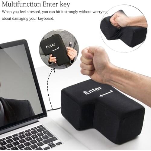 Hot USB Gadgets Big Enter Key Vent Pillow Soft Computer Button Return Key For Offices Decompression Pillow Stress Relief Toy