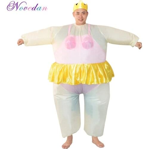 Halloween Performance Costume Ballet Hula Fat Man Stage Property Cosplay For Woman Man Company Party Inflatable Costume