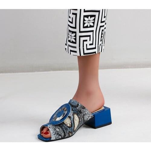 Luxury brand high heel shoes womens slippers mixed color fashion outside slippers female flip flops zapatos mujer plus size 48