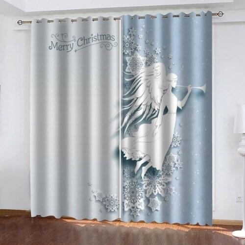 Luxury Blackout 3D Window Curtains For Living Room Bedroom white beauty curtains christmas curtain