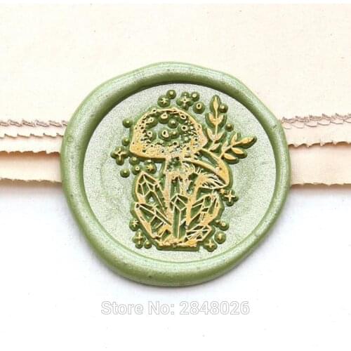 Mushroom and Crystal witchery Seal Stamp,plant seal stamp,Magical Wax Seal Stamp Kit, witchery seals,gift packing party seal