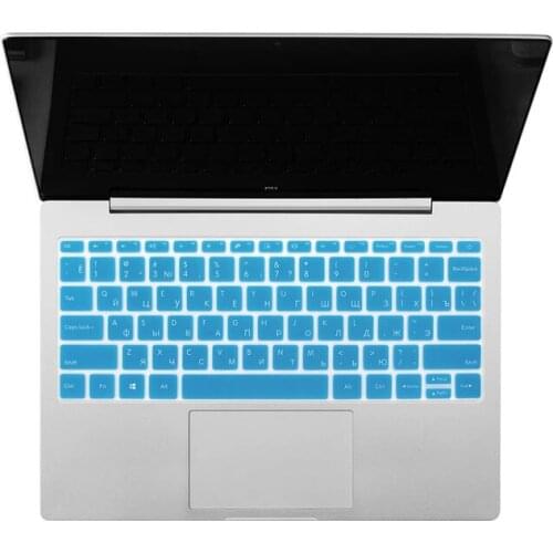 Silicone Russian Keyboard Cover for Xiaomi Mi Notebook Air 13.3 inch Laptop Keyboard Protective Film for Xiaomi 13 Blue Silver