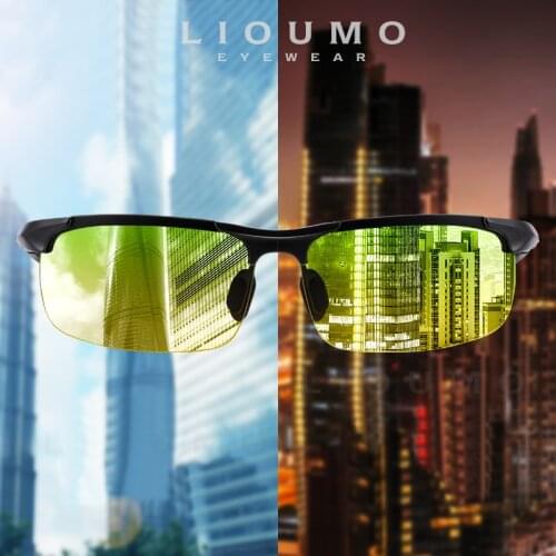 LIOUMO Square Design Aluminum Magnesium Sunglasses Men Polarized Glasses Women Day Night Safe Driving Goggle gafas de sol hombre