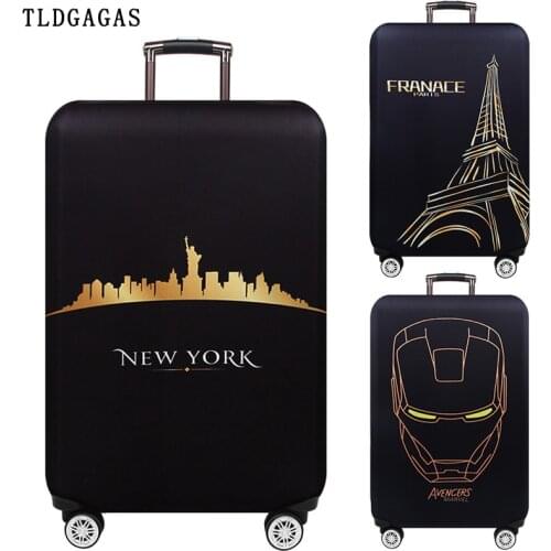 Global Attractions Luggage Cover Suitcase Elastic Protection Case Covers Trolley Thicken Dust Cover Travel Accessories S M L XL