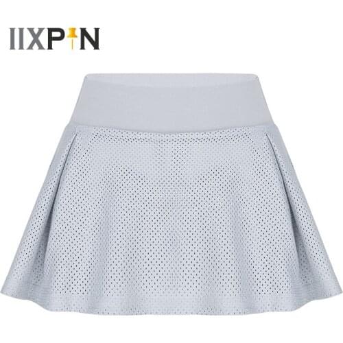 Women Ballet Dance Skirts High Waist Athletic Shorts Double Layer Mesh Gym Sport Shorts 2 in 1 with Liner Workout Running Shorts