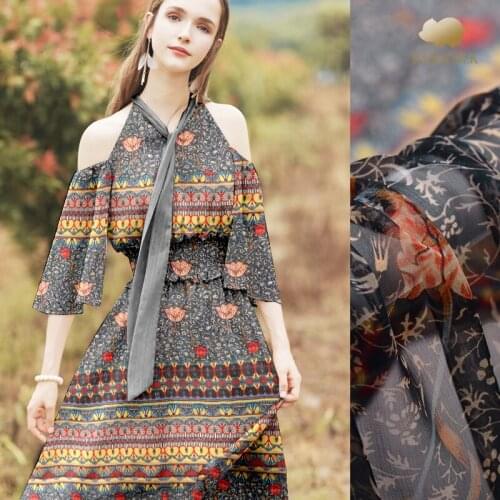 135cm digital inkjet silk smooth fabric 5mm light thin silk fabric transparent breathable dress scarf silk tulle fabric cloth