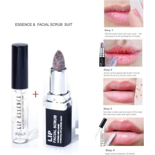 2pcs/set Exfoliating Scrub 24K Gold Foil Moisturizing Removes Dead Skin Liquid Lip Care Set Lip Care Combination Makeup TSLM2