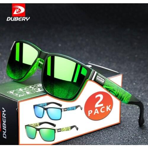 2 PACK DUBERY Brand Polarized Sunglasses Men Women Fashion Sport Style Sun Glasses Super Light Eyeglasses Frame UV Goggles X64