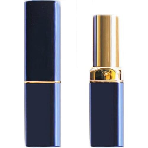 30pcs Laser blue / pearl black lip tubes elegant arc-shaped square plastic lipstick tube, empty tube lipstick lipgloss tube
