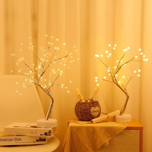 36/108 LED USB Battery Power Touch Switch Tree Light Night Fairy Light Table Lamp For Home Bedroom Wedding Party Christmas Decor