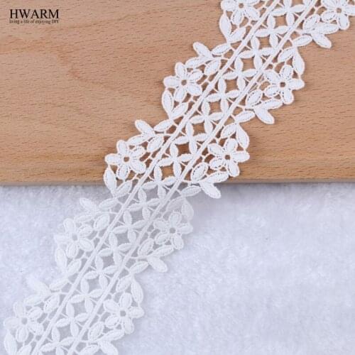 African lace fabric 2019 high quality lace wedding decoration trim DIY 10yard Water-soluble milk silk embroidery lace wide laces