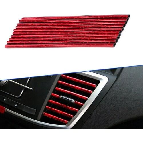 DIY Auto 10PCS Car Accessories Auto Colorful Air Conditioner Air Outlet Decoration Strip Car Interior Air Vent Grille Switch