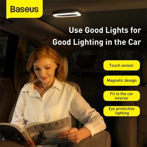 Baseus Car Reading Light Touch Night Light Magnet Lamp Car Interior light USB Charge LED Car Interior Lamp Auto Accessories