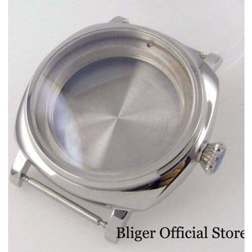 BLIGER Polished Stainless Steel Square Automatic Watch Case 200M Waterproof fit NH35A NH36A