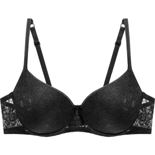 Plus Size Lace Bras for Women Sexy Lingerie Super Push up Brassiere Girl Deep V B C Womens Bralette Underwear