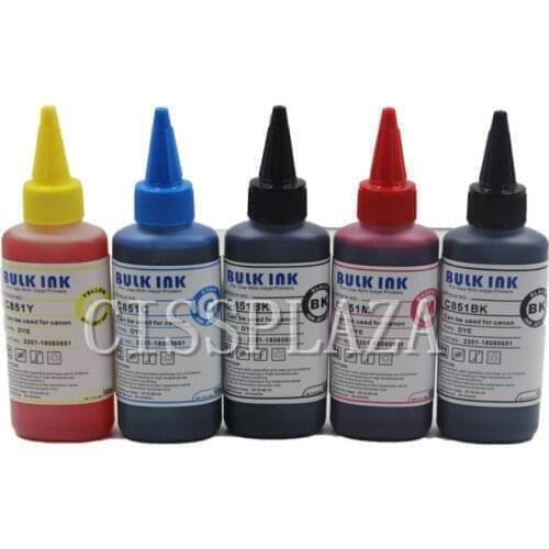 CISSPLAZA 5PCS Universal 100ml Refill Dye Ink Kit for Epson for Canon for HP for Brother for Lexmark Printer