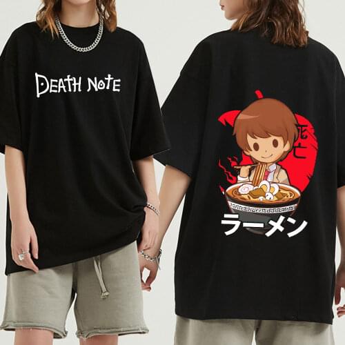 Death Note Light Misa Anime Manga T-shirt Men Women Unisex Cartoon T Shirt Men Cotton Tshirt Hip Hop Tees Tops Streetwear