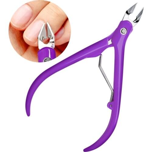 1Pc Nail Cuticle Nipper Plastic Metal Clipper Scissor Dead Skin Remover Manicure Nail Art Tool
