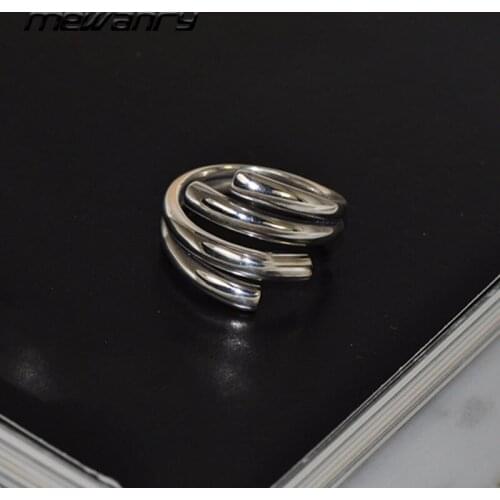 Mewanry 925 Sterling Silver Rings for Women Multi Layer Cross Accessories Elegant Vintage Design New Trend Party Jewelry Gifts