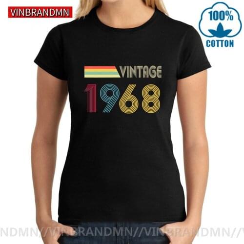 Fashion Vintage 1968 T shirt Women Christmas Gift 52th Year Old Birthday Retro Tee Tops Best Mother Present Born in 1968 T-shirt