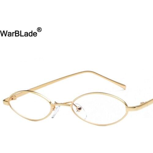 WarBLade Fashion Gold Metal Frame Eyeglasses For Women Oval Vintage Glasses Clear Lens Optical Frames lunette de vue femme