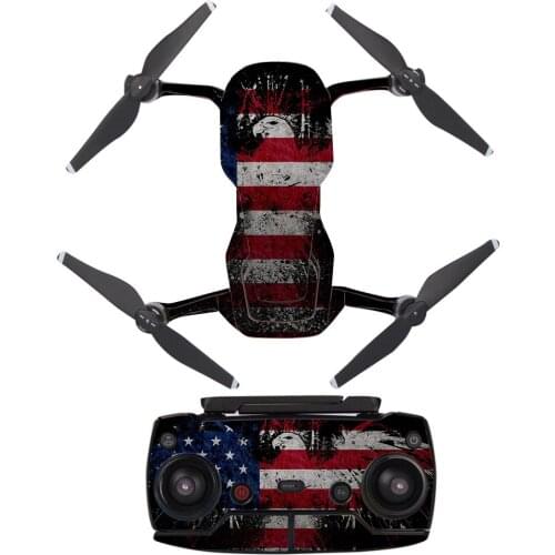 USA National Flag Style Decal Skin Sticker For DJI Mavic Air Drone + Remote Controller + 3 Batteries Protection Film Cover A0333