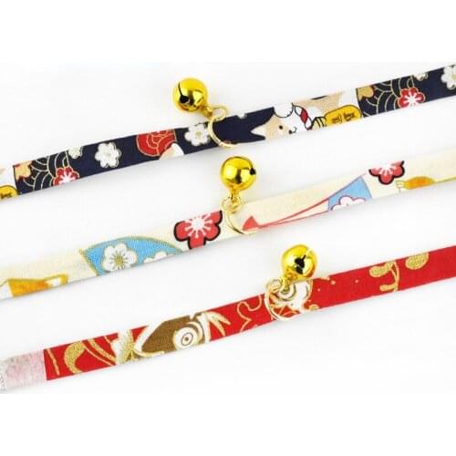 New Japanese Style Cat Collars Pet Bells Collars Puppy Accessories Collars Pet Collars Puppy Accessories Cat Collar with Bell