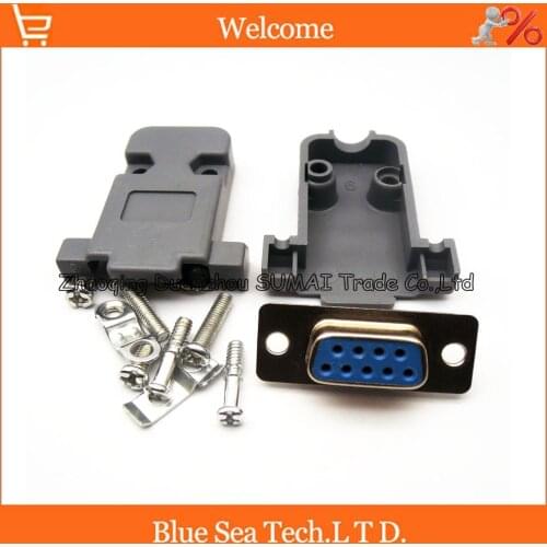 20 sets NEW Female connector DB9 9Pin Serial Port Female Socket + Plastic shell serial ports