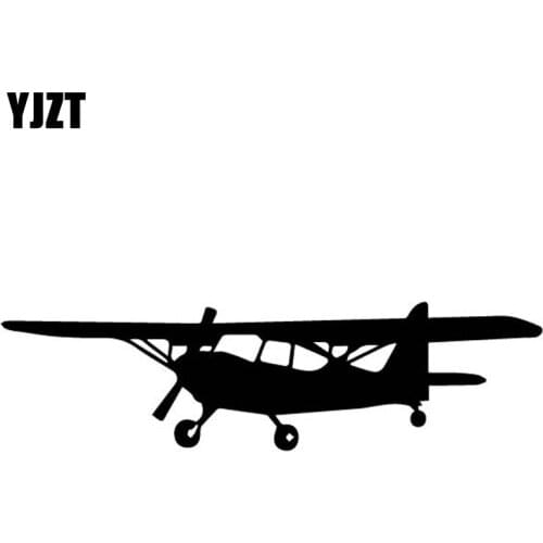 YJZT 15.1CM*4.2CM Beautiful Airplane Dazzling Original Vinyl Decal High Quality Car Sticker Nice Black/Silver C27-1176