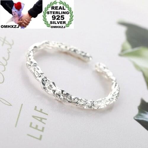 OMHXZJ Wholesale RR1364 European Fashion Fine Woman Girl Party Birthday Wedding Gift Tree Trunk 925 Sterling Silver Open Ring