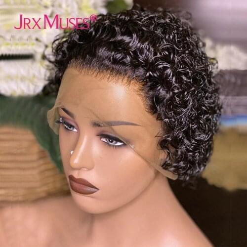 13x2 Lace Frontal Wig Short Curly Pixie Cut 13x6 Virgin Human Hair Wigs Glueless Closure Wigs For Black Women
