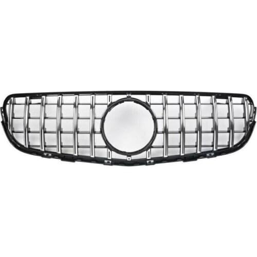 Front Grille Upper Grill Bumper For Mercedes Benz GLC W253 X253 GLC300 GLC350 GTR Style 2015 2016 2017 2018 2019 Silver/Black