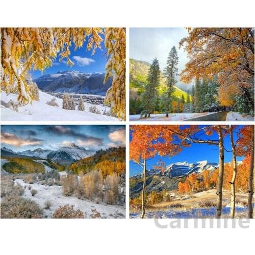 Full Set Winter Scenery DIY 5D Diamond Painting Landscape Tree Cross Stitch Rhinestone Full Round&Square Drill Home Decoration