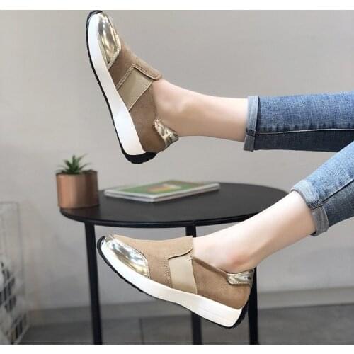 Casual Womens Shoes 2021Hot Sale New Spring Thick-soled Wild Simple Single Shoes Womens Fashion Flat Comfortable Womens Shoes