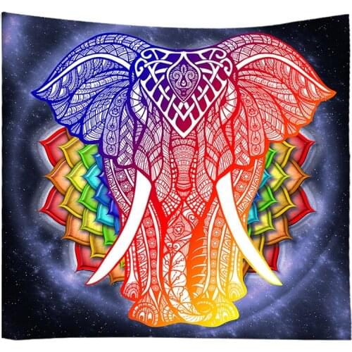 Psychedlic Mandala Tapestry Hippie Room Wall Hanging Blanket Art Home Deco Elephant Wall Carpet