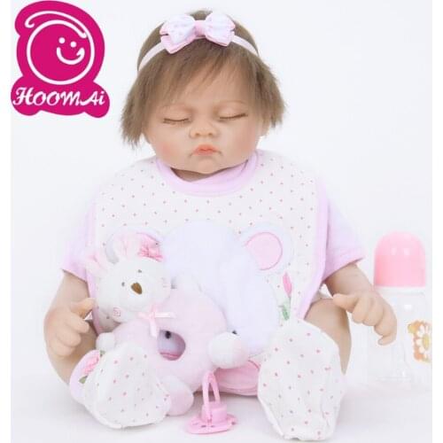 Lifelike 18" Reborn Babies Dolls Cloth Body 45CM Lovely Now Realistic Bebe Reborn Baby Doll With Closed Eyes Kid Birthday Gifts