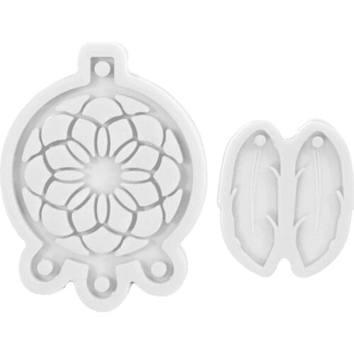 Dream Catcher Feather Pendant Epoxy Resin Mold Earrings Keychain Silicone Mould