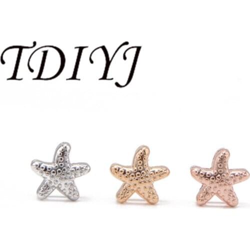 TDIYJ 8MM Sea Star Beach Travel Diving Slide Charms Fit For Stainless Steel Mesh Bracelets Children Women Jewelry 12Pcs/lot