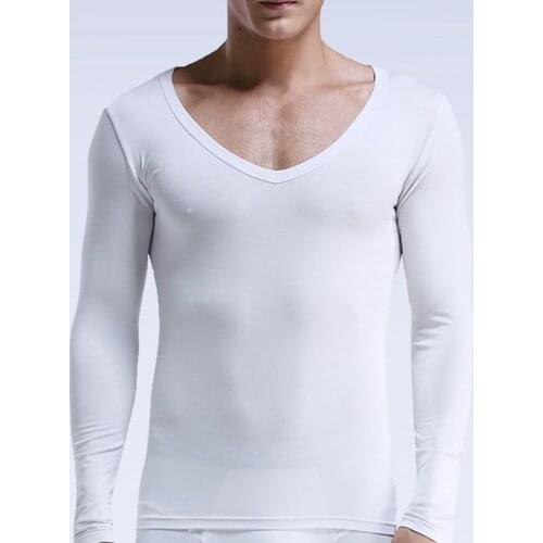 2021new Thermal Underwear Men Modal Seanless Long Sleeve Tops Thermo Underwear Men Breathable Tight Clothing Casual Pullover