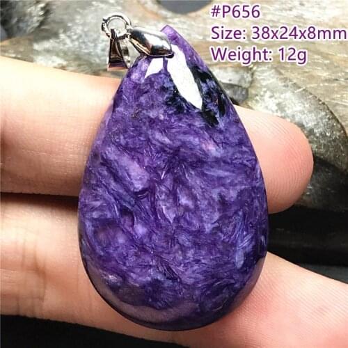 Necklace Pendant Natural Heart Charoite Jewelry For Woman Man Love Lucky Gift 925 Silver Purple Crystal Beads Genstone AAAAA