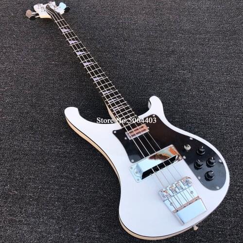 High quality 4003 model 4 string double bass, neck through the body, white paint, rose wood fingerboard, packaging and shipping