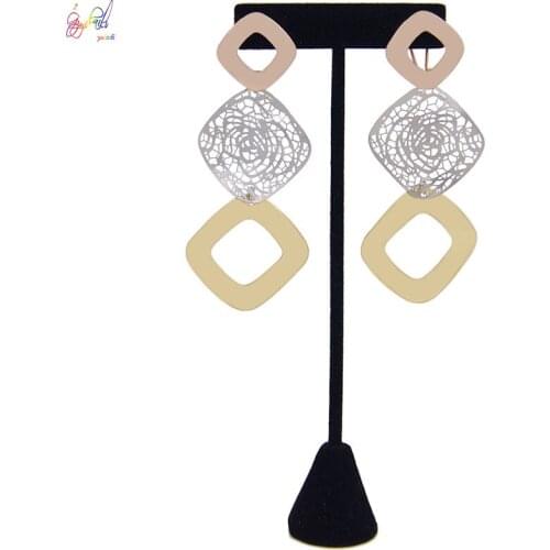 Yulaili New Korean Statement Square Earrings For Women Geometric Gold Color Dangle Drop Earrings Brincos 2020 Fashion Jewelry