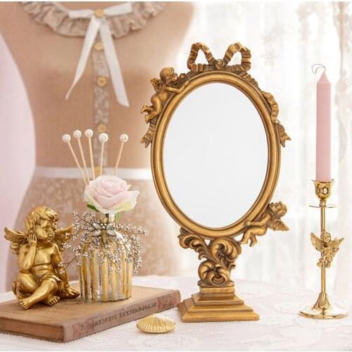 European Style Retro Make-up Mirror зеркало косметическое Light Luxury Home Decoration Creative Mirrors Ornaments декор дома